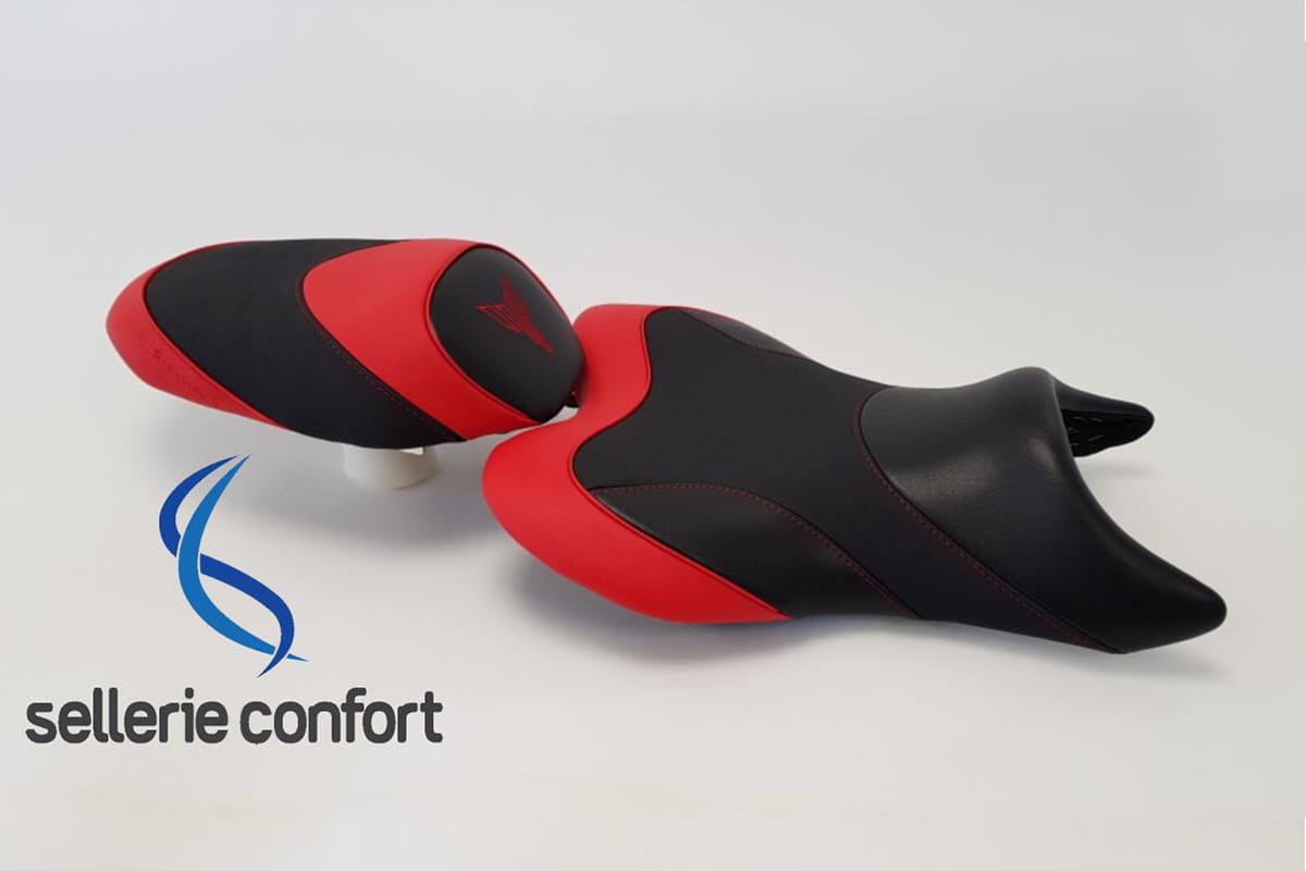 Selle confort moto YAMAHA MT 07 - Ref.CHARBON-ROUGEVIF