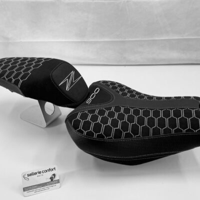 Selle confort moto KAWASAKI Z 900 nid d'abeille argent
