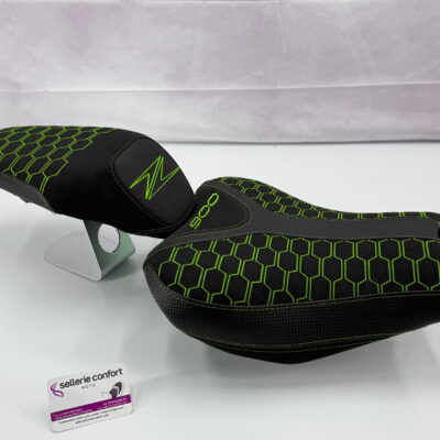 Selle confort moto KAWASAKI Z 900 nid d'abeille vert brillant